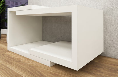 Wool White Finish Coffee Table – Modern Design