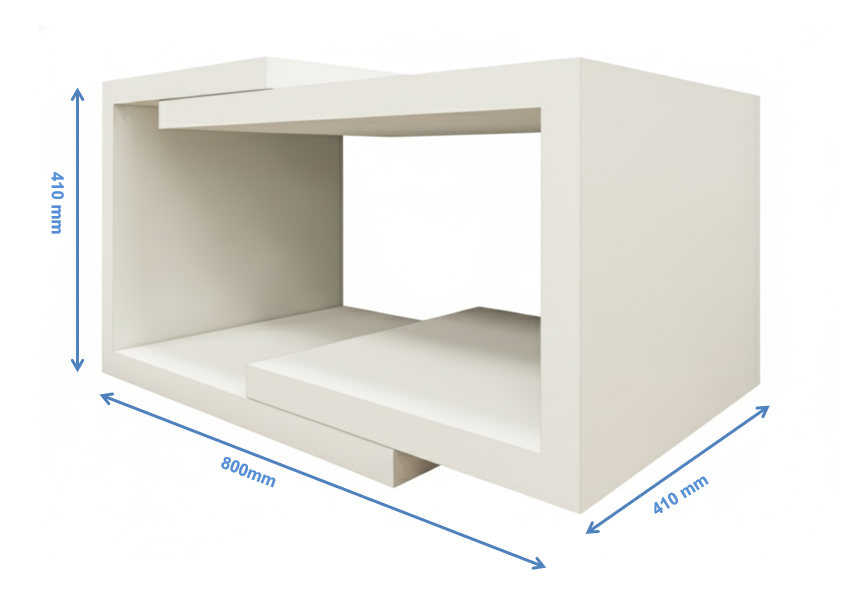 Wool White Finish Coffee Table – Modern Design