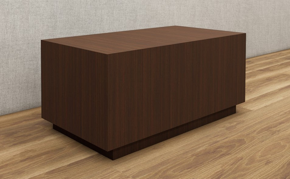 Modern Rich Walnut Finish Coffee Table – Compact Box Style Design