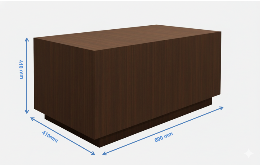 Modern Rich Walnut Finish Coffee Table – Compact Box Style Design