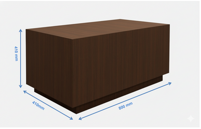Modern Rich Walnut Finish Coffee Table – Compact Box Style Design