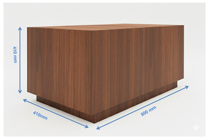 Modern American Walnut Finish Coffee Table – Compact Box Style Design