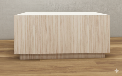 Modern Modern Oak Finish Coffee Table – Compact Box Style Design