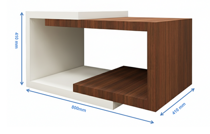 American Walnut & Wool White Finish Coffee Table – Modern Dual Tone Design