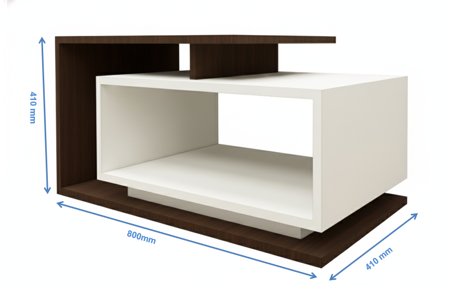 Rich Walnut & Wool White Finish Coffee Table – Designer Center Table