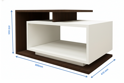 Rich Walnut & Wool White Finish Coffee Table – Designer Center Table