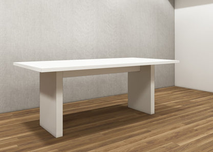 Contemporary Wool White Finish Dining Table