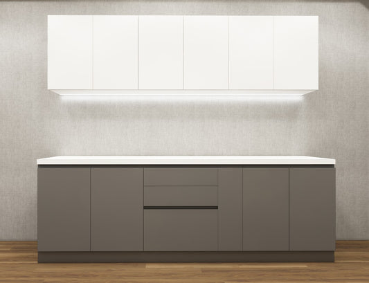 Wool White & Dust Finish Straight Kitchen