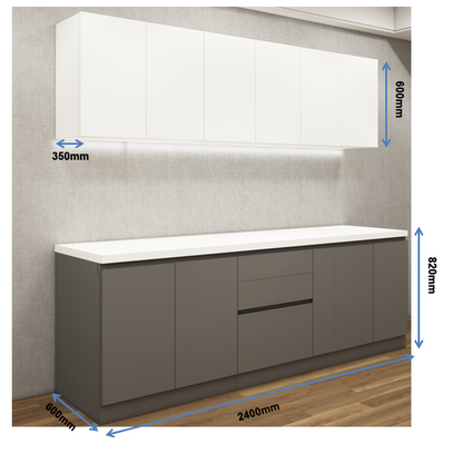 Wool White & Dust Finish Straight Kitchen