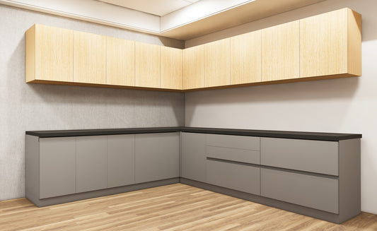Urban Teak & Dust Finish L Shaped Kitchen