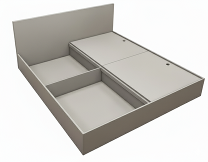 Dust Finish King Size Bed with Storage – Contemporary Wooden Bed