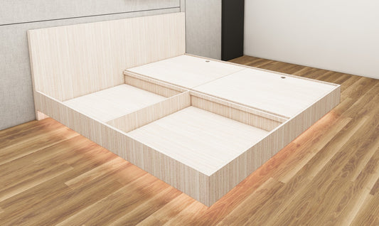 Modern Oak Finish King Size Bed – Premium Bedframe