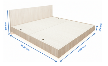 Modern Oak Finish King Size Bed – Premium Bedframe