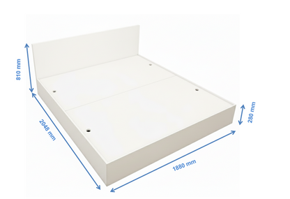 Wool White Finish King Size Bed with Storage – Contemporary Wooden Bed