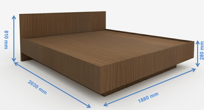 Moldau Acacia Dark Finish King Size bed