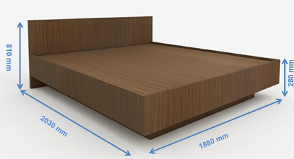 Moldau Acacia Dark Finish King Size bed