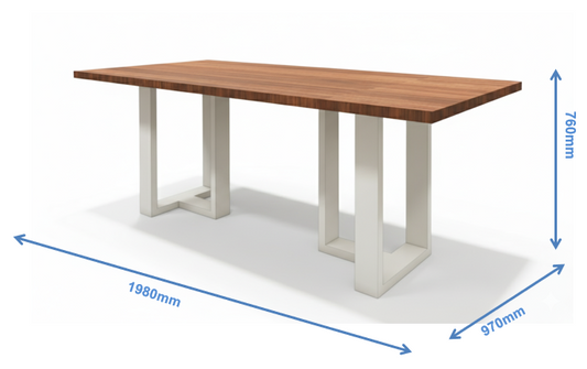 American Walnut & Wool White Finish Dinning Table