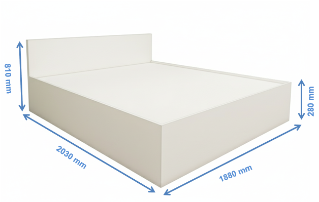 Frosty White King Size bed