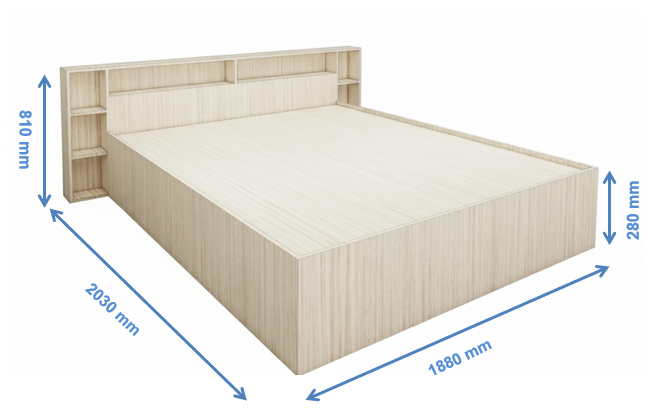Legno Oak Light King Size Bed