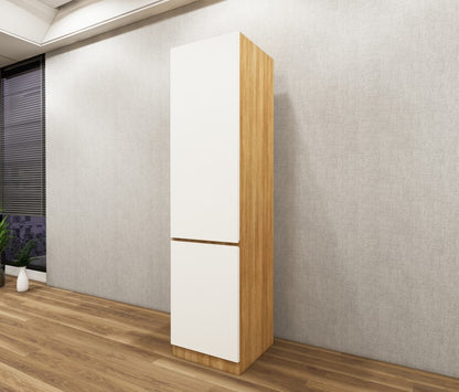 Urban Teak & Frosty White Finish Single Door Wardrobe