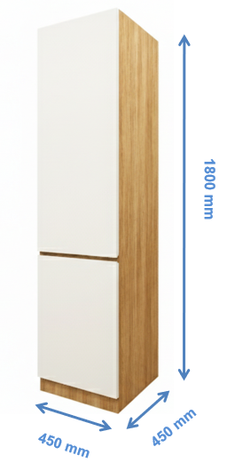 Urban Teak & Frosty White Finish Single Door Wardrobe
