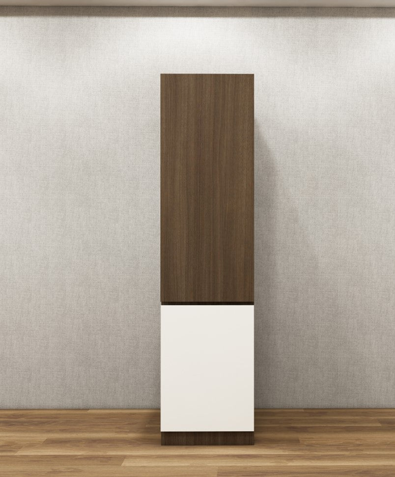 Legno Oak Dark & Frosty White Finish Single Door Wardrobe