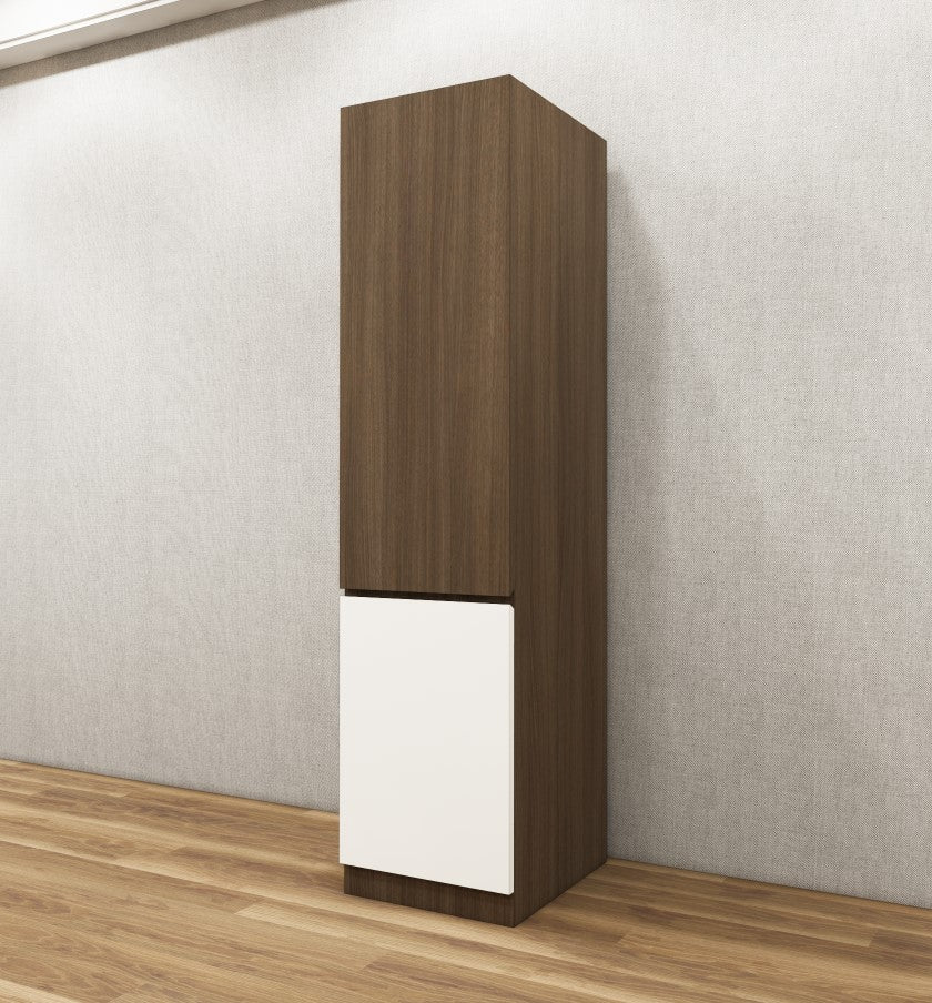 Legno Oak Dark & Frosty White Finish Single Door Wardrobe