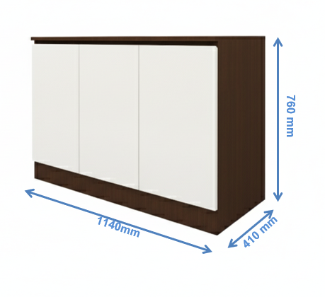 Rich Walnut & Wool White Finish Console Table