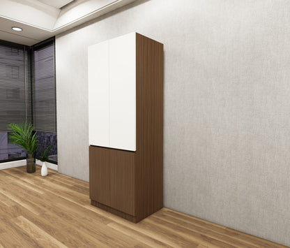 Double Door Moldau Acacia Dark & Frosty White Finish Wardrobe