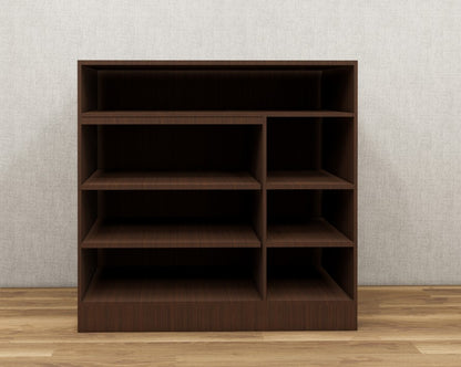 Rich Walnut & Wool White Finish Shoe Rack