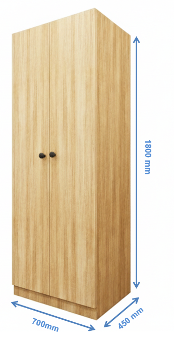 Urban Teak Finish Double Door Wardrobe