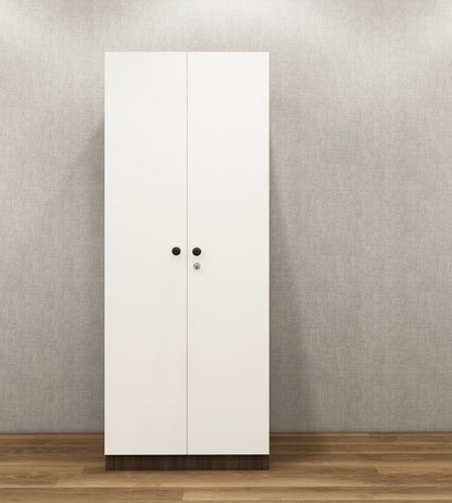 Legno Oak Dark & Frosty White Finish Double Door Wardrobe