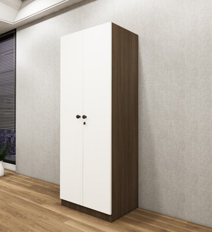 Legno Oak Dark & Frosty White Finish Double Door Wardrobe