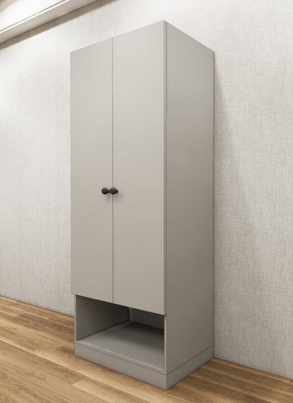 Gothic Grey Double Door Finish Wardrobe