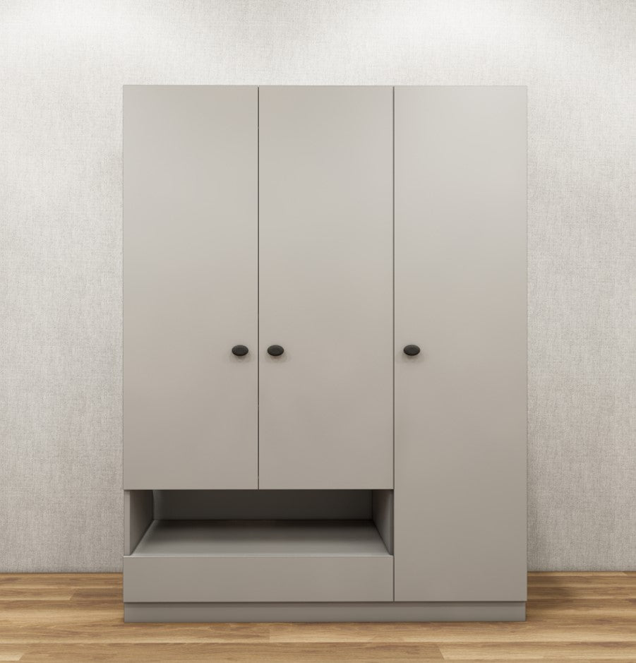 Gothic Grey Three Door Wardrobe