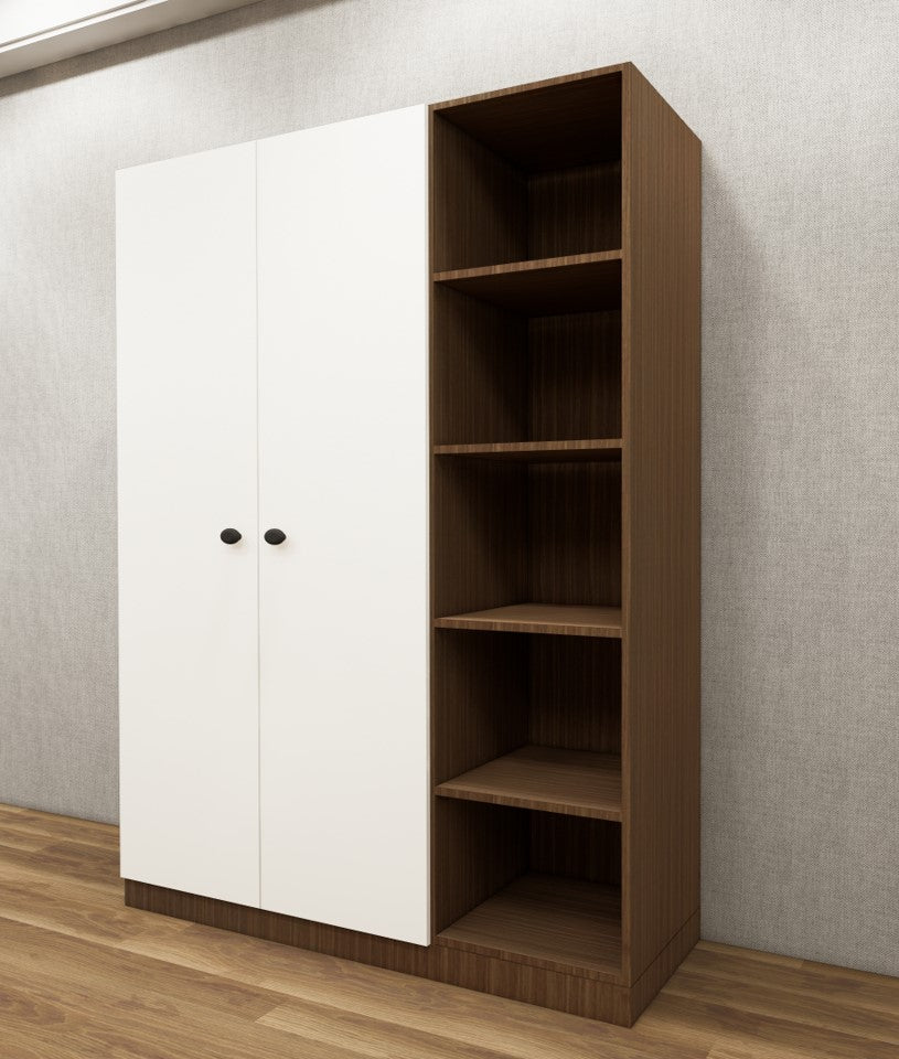 Moldau Acacia Dark & Frosty White Finish Wardrobe