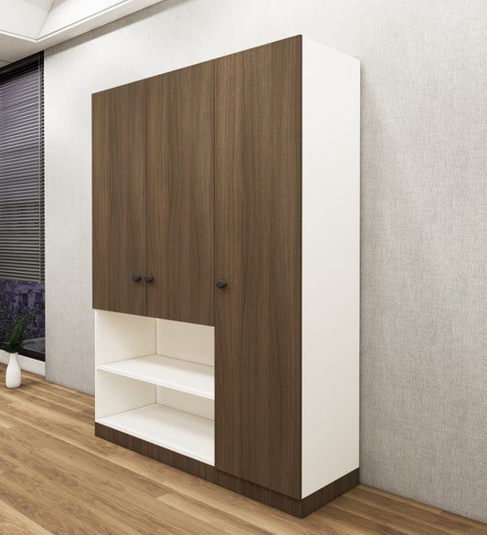 Legno Oak Dark & Frosty White Three Door Wardrobe