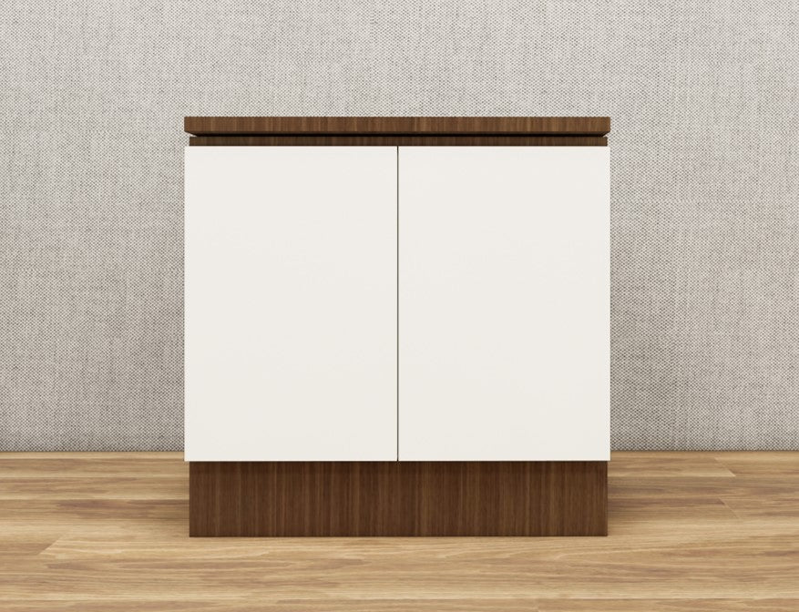 Moldau Acacia Dark & Frosty White Finish Bed Side Table