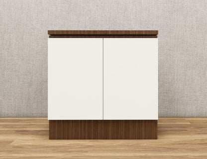 Moldau Acacia Dark & Frosty White Finish Bed Side Table