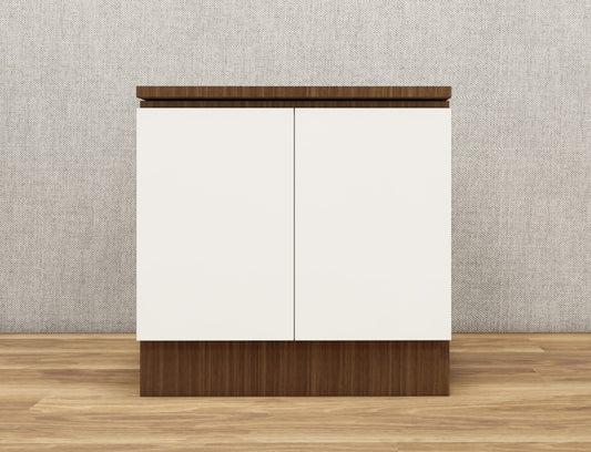 Moldau Acacia Dark & Frosty White Bed Side Table