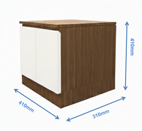 Moldau Acacia Dark & Frosty White Finish Bed Side Table