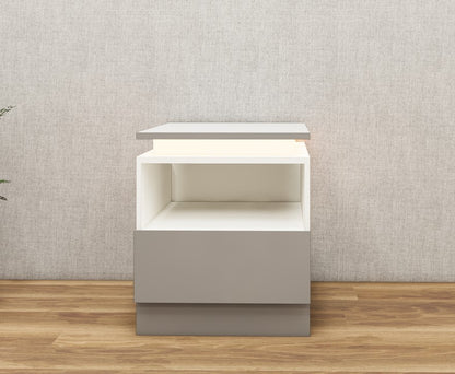 Gothic Grey & Frosty White Bed Side Table