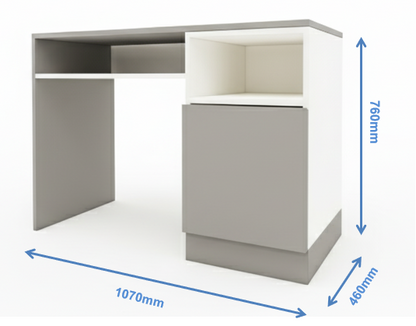 Gothic Grey & Frosty White Finish Study Table