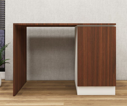 American Walnut & Wool White Finish Study Table