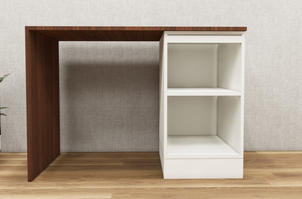 American Walnut & Wool White Finish Study Table