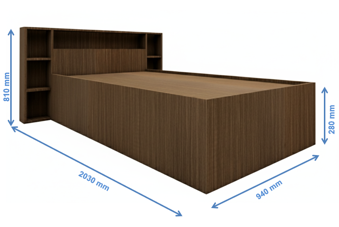Moldau Acacia Dark Finish Single Bed