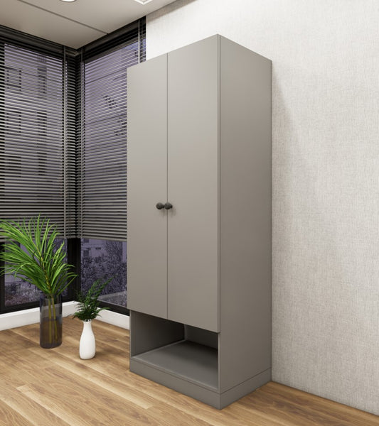 Dust Finish Compact Two Door Design with Bottom Shelf