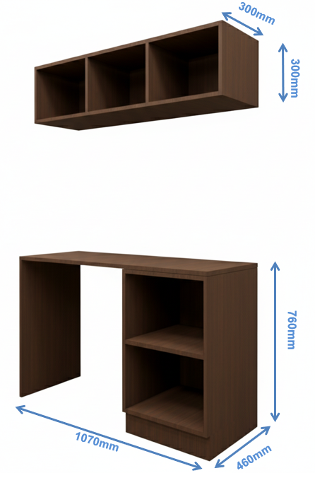 Rich Walnut Finish Study Table