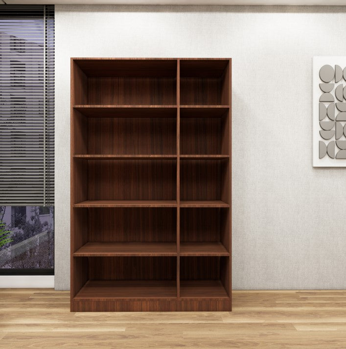 American Walnut & Wool White Finish – Stylish 3 Door Unit with Side Open Shelves