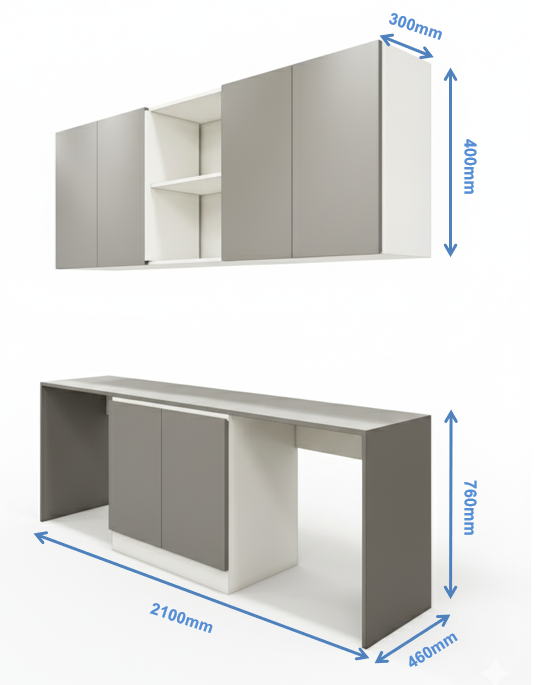 Wool White & Dust Finish Study Table